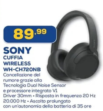 Euronics SONY CUFFIA WIRELESS WH-CH720NB offerta