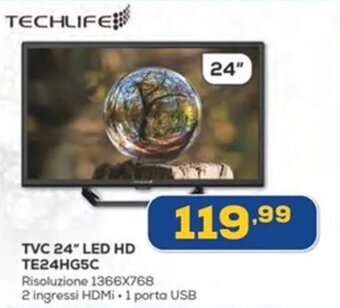 Euronics TECHLIFE TVC 24" LED HD TE24HG5C offerta