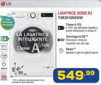 Euronics LG LAVATRICE SERIE R3 F4R3010NSWW offerta