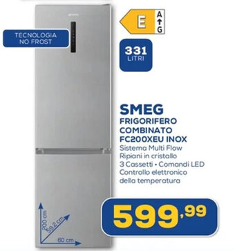 SMEG FRIGORIFERO COMBINATO FC200XEU INOX