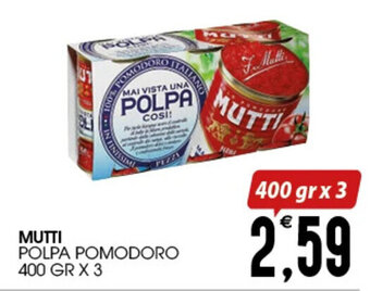 SpesAmica MUTTI POLPA POMODORO 400 GR X 3 offerta