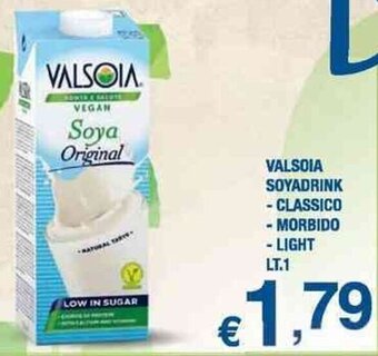 Orizzonte Supermercati VALSOIA SOYADRINK - CLASSICO MORBIDO - LIGHT LT.1 offerta