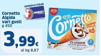 Sigma Cornetto Algida vari gusti g 450 offerta