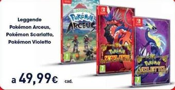 Unieuro Leggende Pokémon Arceus, Pokémon Scarlatto, Pokémon Violetto offerta