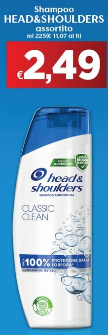 Maxi Supermercati Shampoo HEAD&SHOULDERS assortito ml 225 offerta