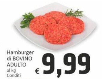 Paghi Poco Hamburger di BOVINO ADULTO offerta