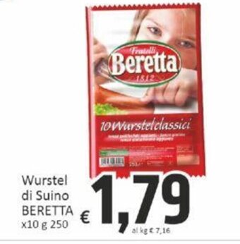 Paghi Poco Wurstel di Suino BERETTA x10 g 250 offerta
