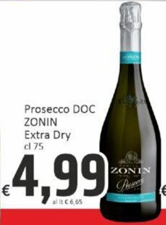 Paghi Poco Prosecco DOC ZONIN Extra Dry cl 75 offerta