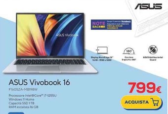 Euronics ASUS Vivobook 16 F1605ZA-MB198W offerta