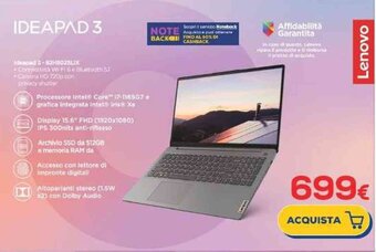 Euronics Lenovo IDEAPAD 3 offerta