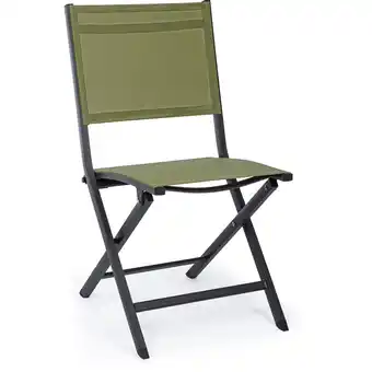 Sedia pieghevole in alluminio verde 88x47x57 cm
