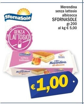 Ard Discount Sfornasole merendina senza lattosio albicocca offerta