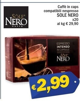 Ard Discount Sole nero caffe in caps compatibili nespresso offerta