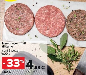 Carrefour Iper Hamburger misti di suino offerta
