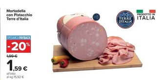 Carrefour Iper Terre d'italia mortadella con pistacchio offerta