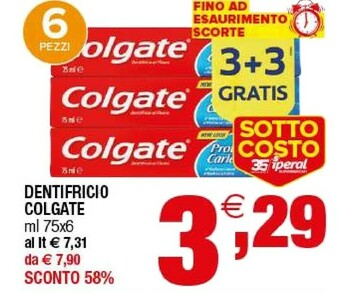 Iperal Colgate Dentifricio offerta