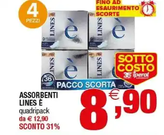 Iperal Lines Assorbenti E Quadripack offerta