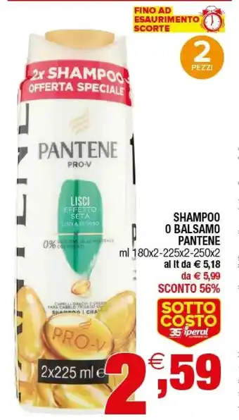 Iperal Pantene Shampoo/ Balsamo Pro-v offerta