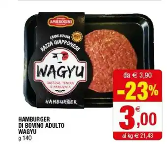 Iperal Ambrosini Hamburger Di Bovino Adulto offerta