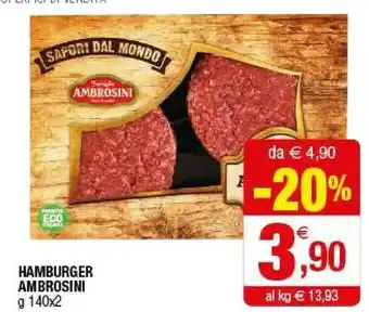 Iperal Ambrosini Hamburger offerta