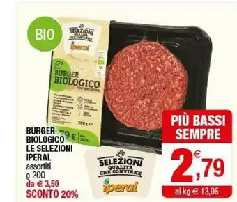Iperal Iperal Burger Biologico Le Selezioni offerta