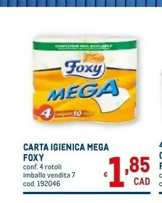 Metro Foxy Carta igienica offerta