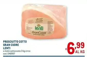 Metro Cuore Prosciutto cotto offerta