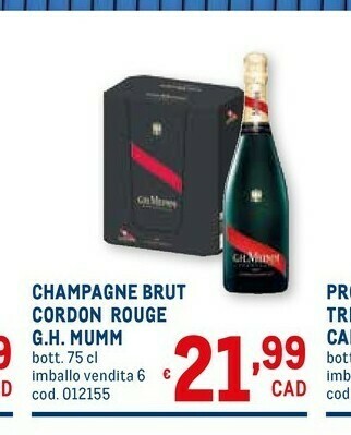 Metro Brut Champagne offerta
