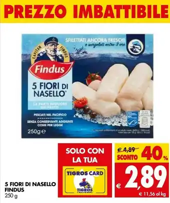 Tigros Findus 5 Fiori Di Nasello 250 G(ml) offerta