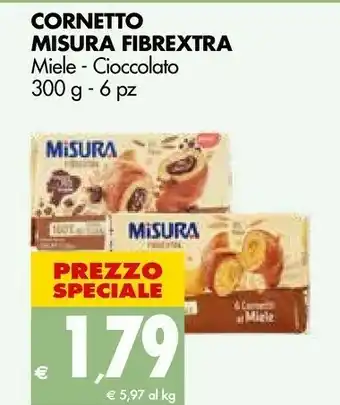 Tigros Misura Fibrextra Cornetto Integrale Al Miele 300 G(ml) offerta