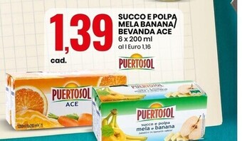 Puertosol succo e polpa mela banana/bevanda ace