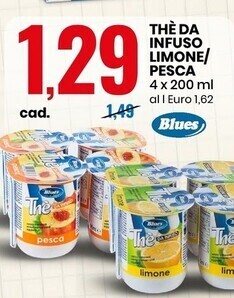Eurospin Blues thè da infuso limone/pesca offerta