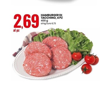 Eurospin Hamburger di tacchino, 4 pz offerta