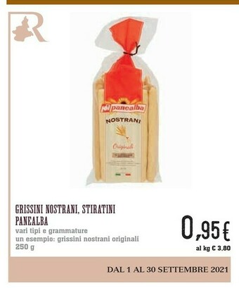 Conad Panealba Nostrani Grissini Stirati Tipo 0 250 G(ml) offerta