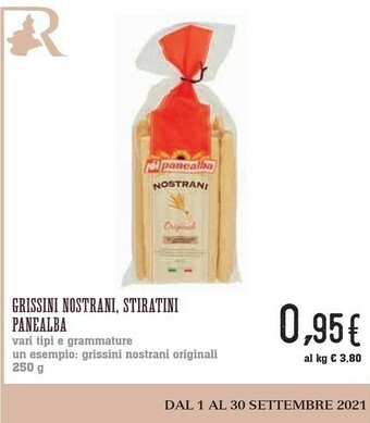 Conad Panealba - Nostrani Grissini Stirati Tipo 0 250 G(ml) offerta