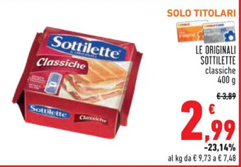 Conad LE ORIGINALI SOTTILETTE classiche 400 g offerta