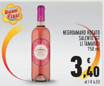 Conad NEGROAMARO ROSATO SALENTO GT LI TAMARICI 750 ml offerta