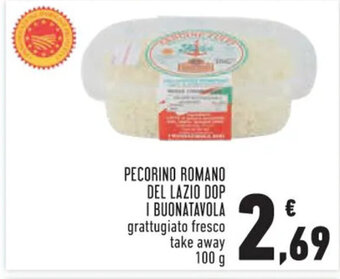 Conad PECORINO ROMANO DEL LAZIO DOP I BUONATAVOLA 100 g offerta