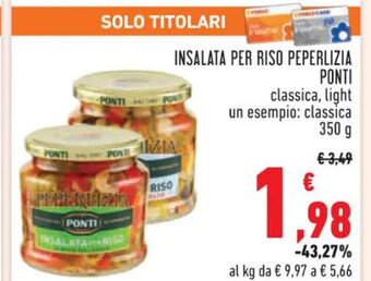 Conad INSALATA PER RISO PEPERLIZIA PONTI 350 g offerta