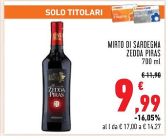 MIRTO DI SARDEGNA ZEDDA PIRAS 700 ml