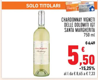 CHARDONNAY VIGNETI DELLE DOLOMITI IGT SANTA MARGHERITA 750 ml