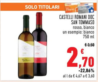 Conad CASTELLI ROMANI DOC SAN TOMMASO 750 ml offerta