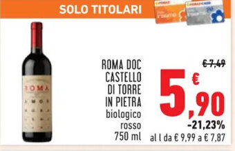 Conad ROMA DOC CASTELLO DI TORRE IN PIETRA 750 ml offerta