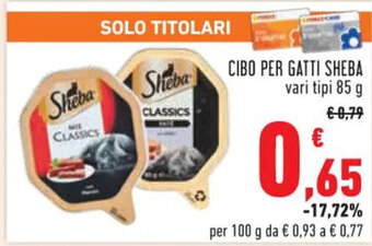Conad CIBO PER GATTI SHEBA vari tipi 85 g offerta