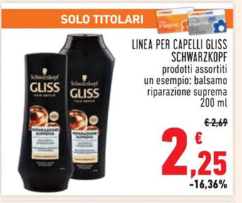 Conad LINEA PER CAPELLI GLISS SCHWARZKOPF 200 ml offerta