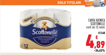 Conad CARTA IGIENICA SCOTTONELLE conf. da 12 rotoli offerta