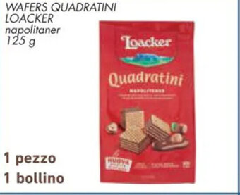 Conad WAFERS QUADRATINI LOACKER 125 g offerta