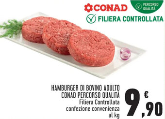 Conad HAMBURGER DI BOVINO ADULTO CONAD PERCORSO QUALITÀ offerta