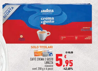 CAFFÈ CREMA E GUSTO LAVAZZA conf. 250 g x 4 pezzi