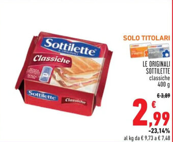 Conad Superstore LE ORIGINALI SOTTILETTE classiche 400 g offerta